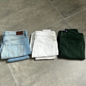 3 stretchy , skinny , high rise jeans